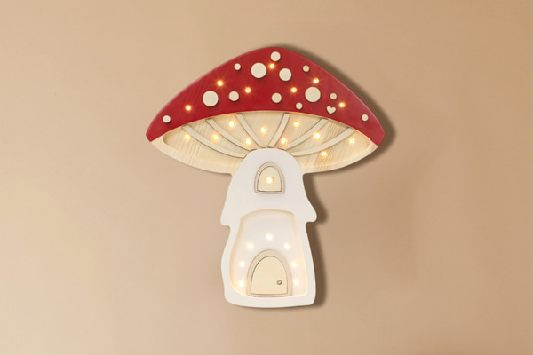 Lampa Little Lights Červená Houba LED