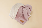 Couverture Chaude en Coton Bouclé - Rose