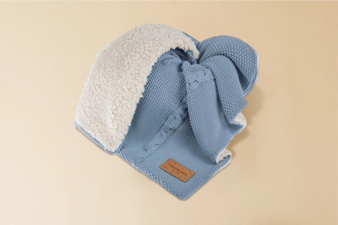 Couverture Chaude en Coton Bouclé - Océan Couverture Chaude en Coton Bouclé - Océan