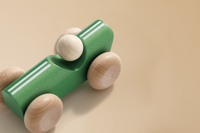 Jouet en bois - Voiture de Course Vintage