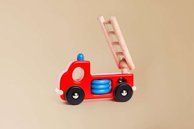 Jouet En Bois - Camion de Pompier Jouet En Bois - Camion de Pompier