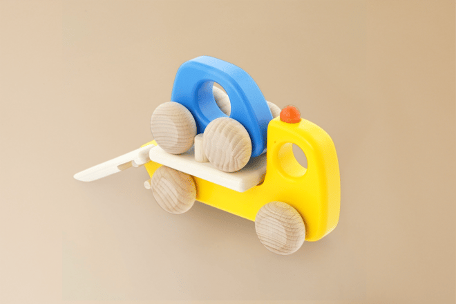 Jouets En Bois - Set de Véhicules d'Urgence
