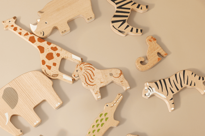 Jouet En Bois - Set Animaux Sauvages Jouet En Bois - Set Animaux Sauvages