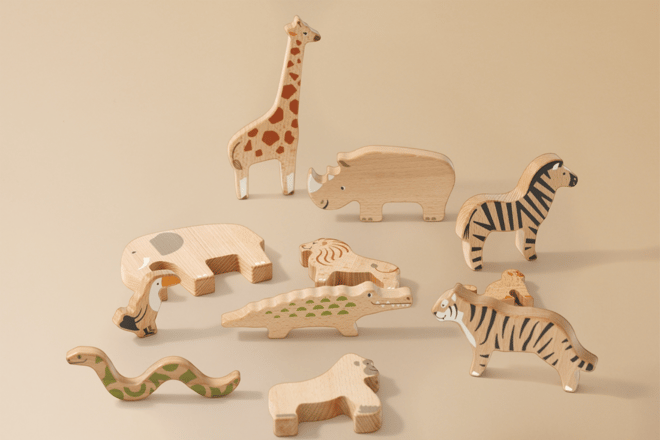 Jouet En Bois - Set Animaux Sauvages Jouet En Bois - Set Animaux Sauvages