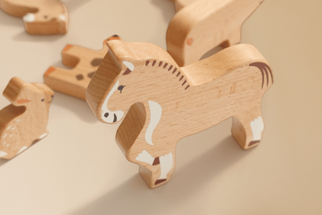 Jouet En Bois - Set Animaux de la Ferme