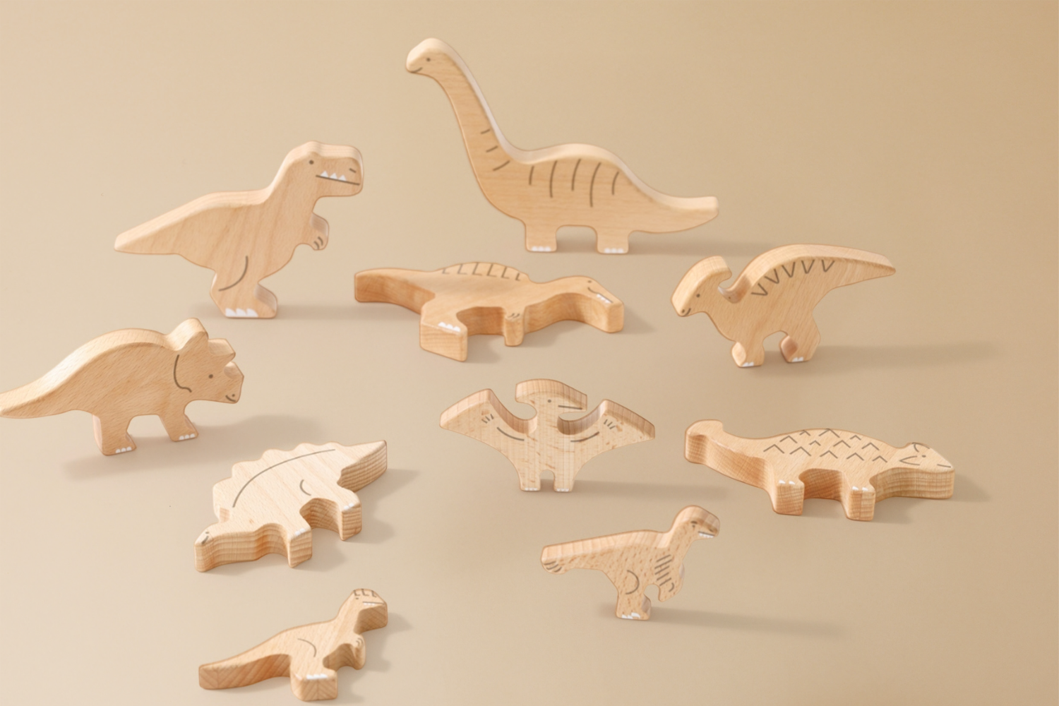 Dinosaurios de madera Dinosaurios de madera