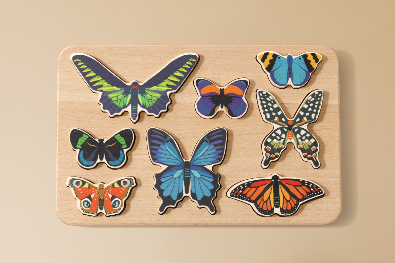 Jouet En Bois - Trieur de formes Papillons du Monde Jouet En Bois - Trieur de formes Papillons du Monde