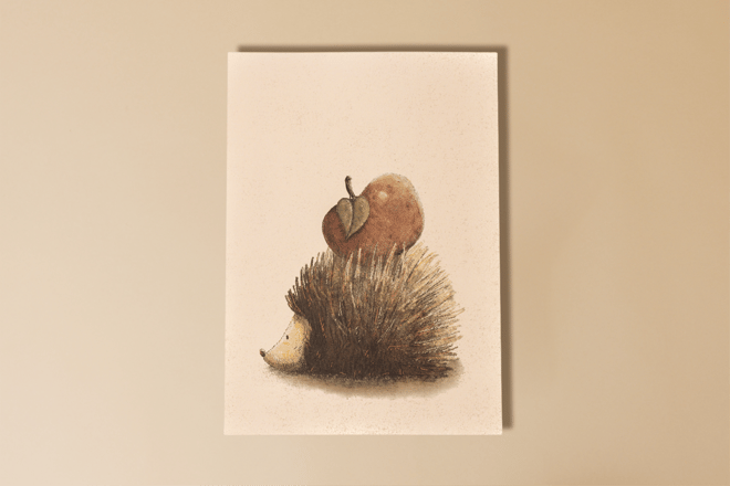 Affiche Hérisson et Pomme - Vintage Affiche Hérisson et Pomme - Vintage