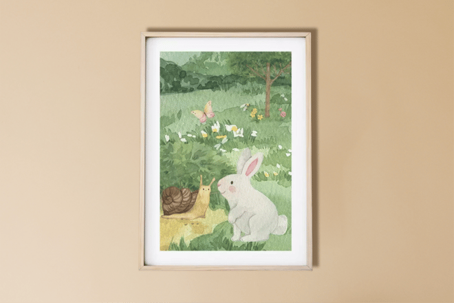 Hase & Schnecke Poster Hase & Schnecke Poster