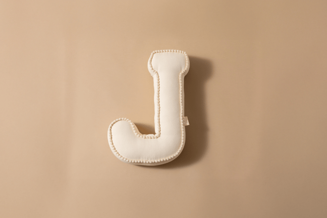 Cuscino Lettera J - Boho Vaniglia
