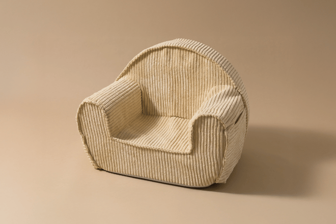 Sandy Yellow Corduroy Armchair