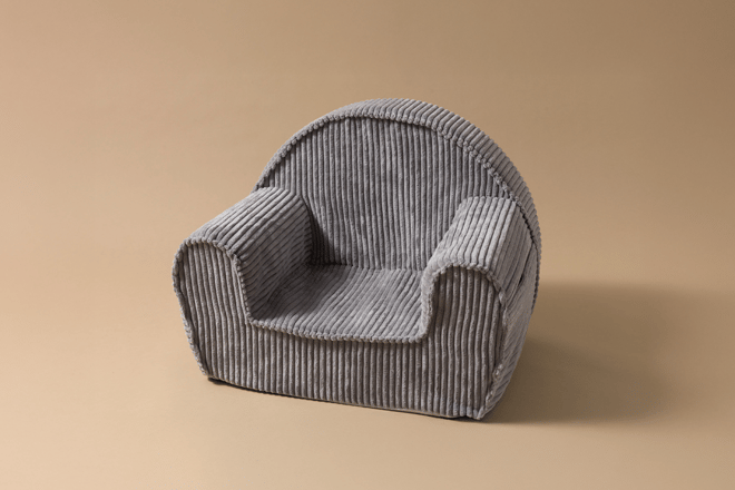 Fauteuil en Velours Côtelé - Blueberry Grey Fauteuil en Velours Côtelé - Blueberry Grey