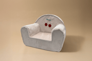 Fauteuil en Velours Côtelé - Off White Cherry