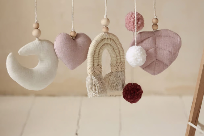 Arco Baby Gym de Madeira - Rosa