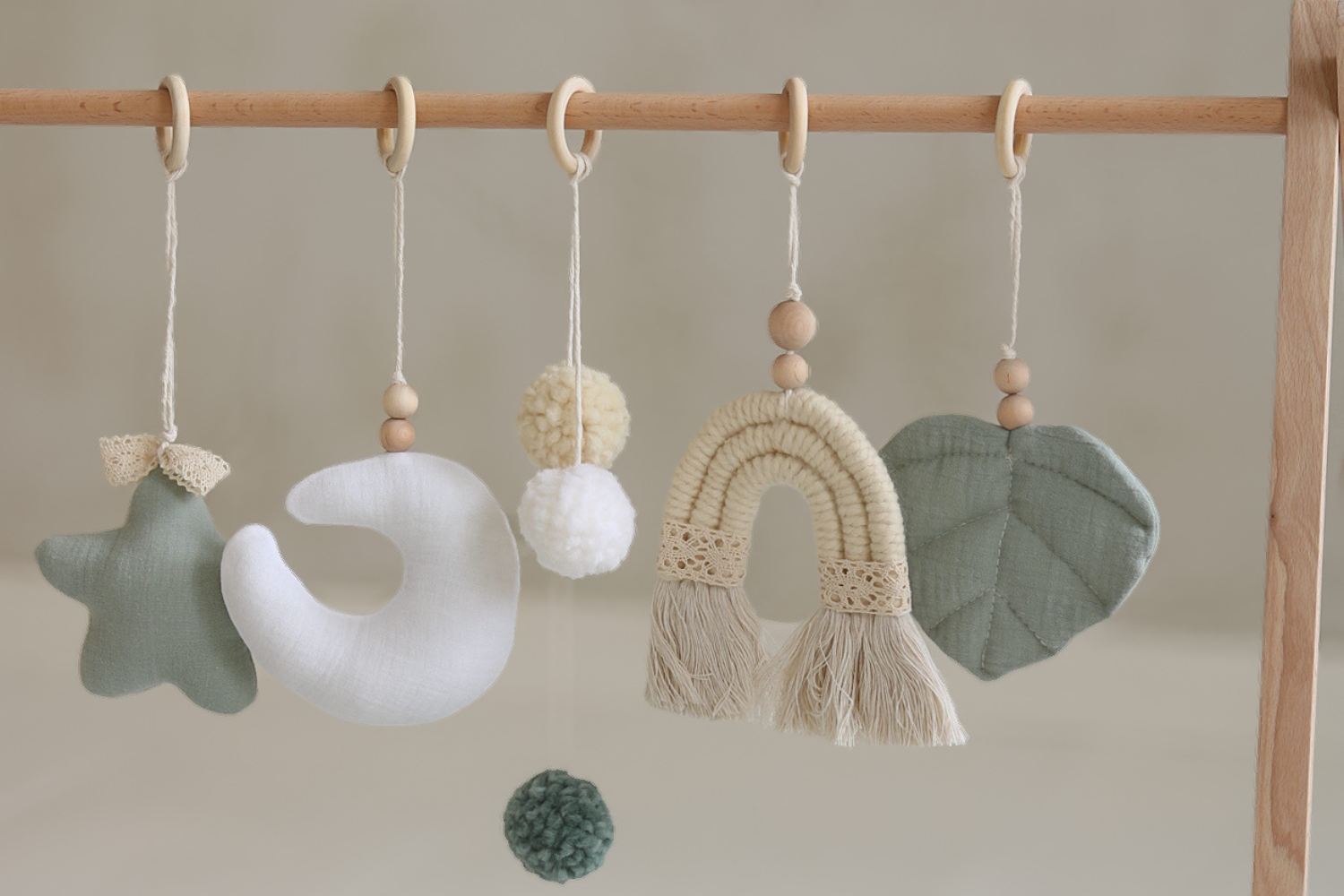 Wooden Baby Gym - Mint Wooden Baby Gym - Mint