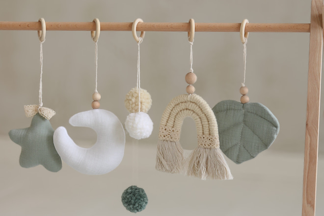 Wooden Baby Gym - Mint Wooden Baby Gym - Mint