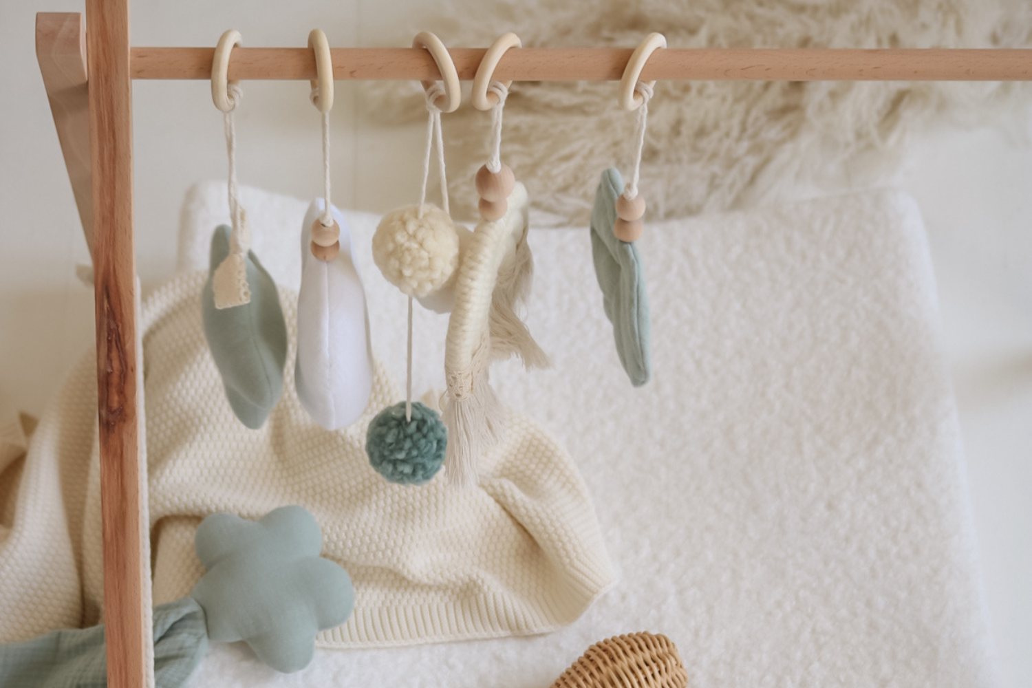 Wooden Baby Gym - Mint Wooden Baby Gym - Mint