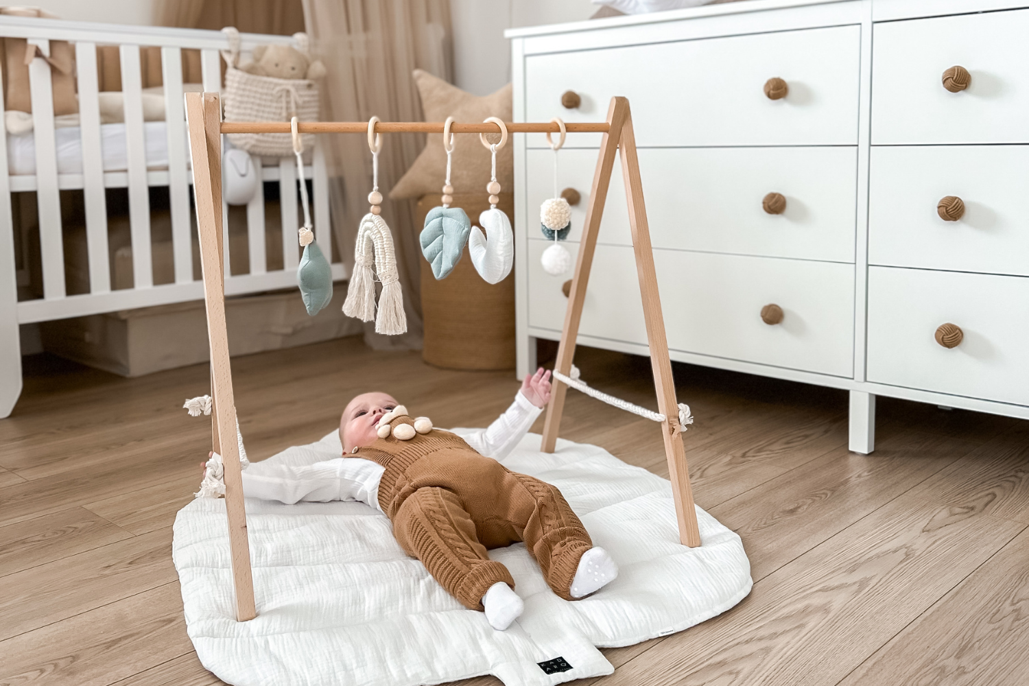 Wooden Baby Gym - Mint Wooden Baby Gym - Mint