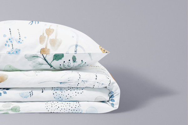 Conjunto de edredão de algodão acetinado - Floresta Encantada 140x200cm