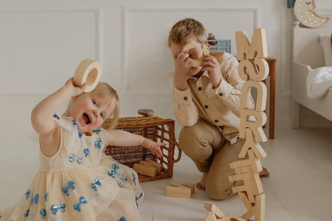 Jouet en bois - Pyramide Acrobates