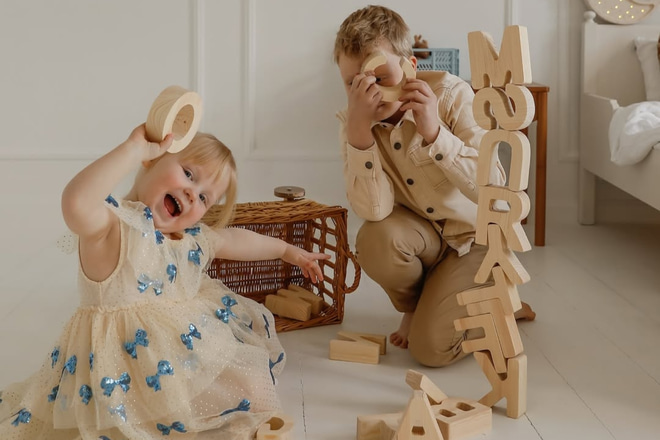 Jouet en bois - Pyramide Acrobates