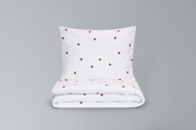 Housse de Couette en Satin de Coton - Petits Coeurs en Chocolat - 140x200