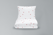 Housse de Couette en Satin de Coton - Petits Coeurs - 140x200