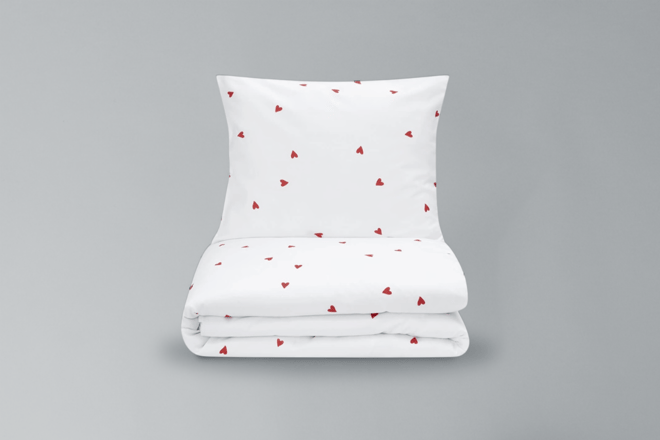 Cotton Satin Love Hearts Duvet Set 140x200