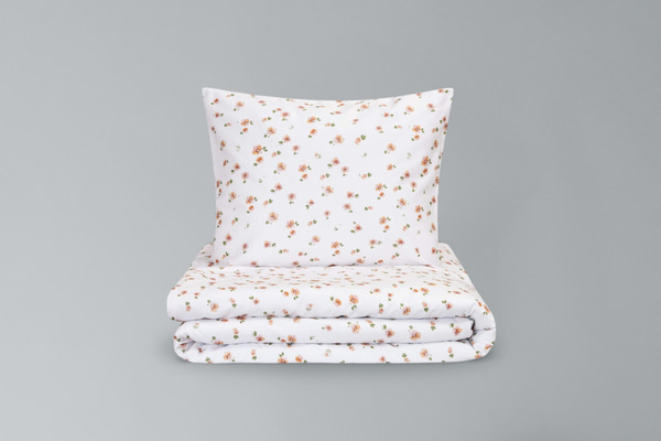 Housse de Couette en Satin de Coton - Petites Fleurs - 140x200