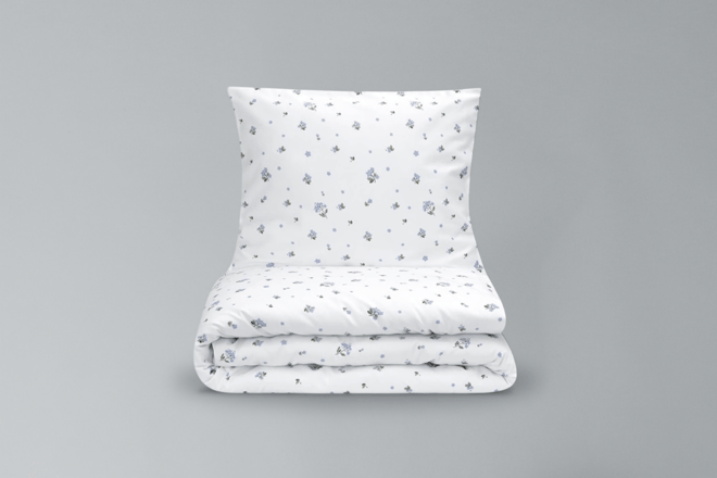Housse de Couette en Satin de Coton - Myosotis - 140x200