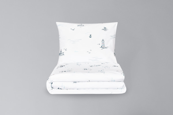 Juego de cama en algodón satinado Ahoy 140x200cm