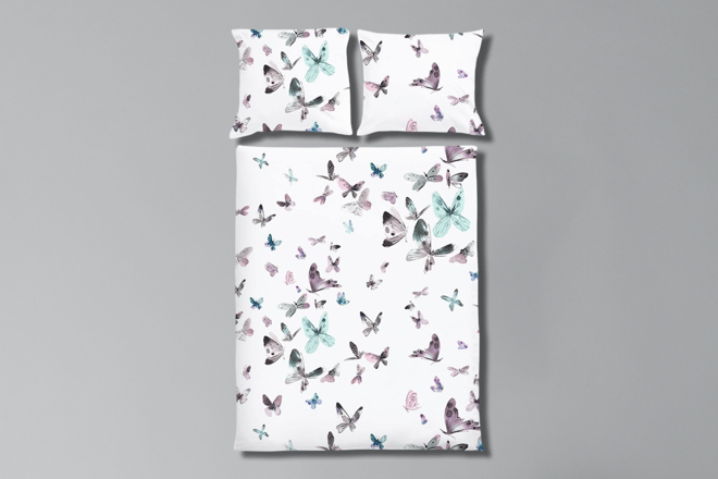 Cotton Satin Butterflies Duvet Set 140x200