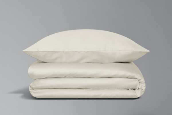 Cotton Satin Beige Duvet Set 140x200