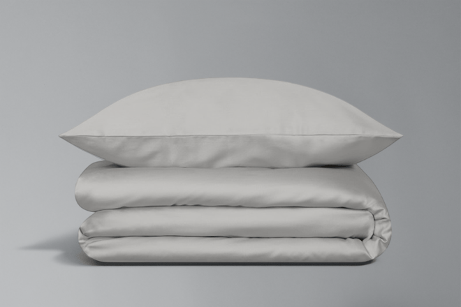 Set letto Grigio Nuvola in raso di cotone 140x200cm