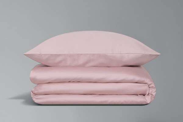 Juego de cama en algodón satinado Dusty Pink 140x200cm