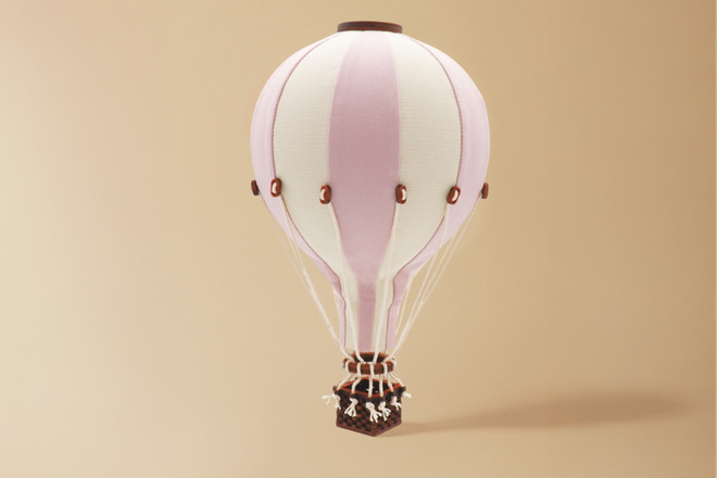 Montgolfière Rose Clair & Écru