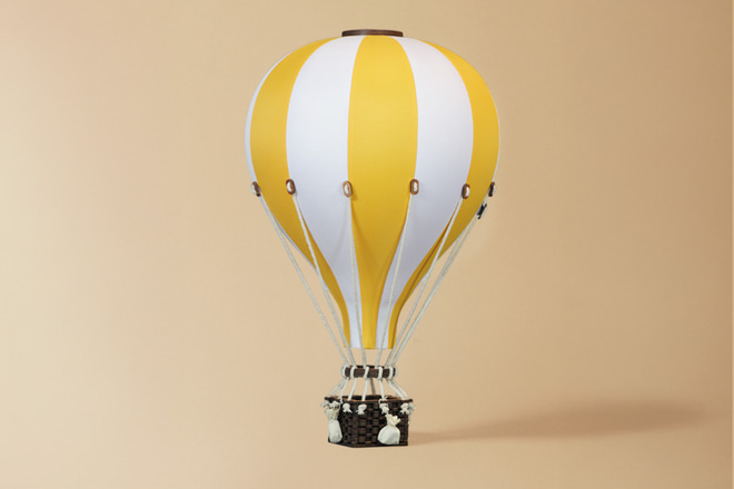 Gelber Heißluftballon