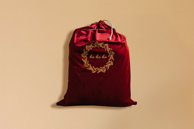 Bolsa de Presente Vermelha em veludo