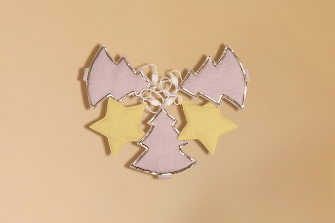 Gold Pink Christmas Tree Garland