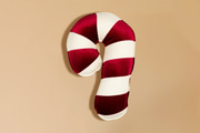 Almofada de Natal Candy Cane Vermelha e Bege
