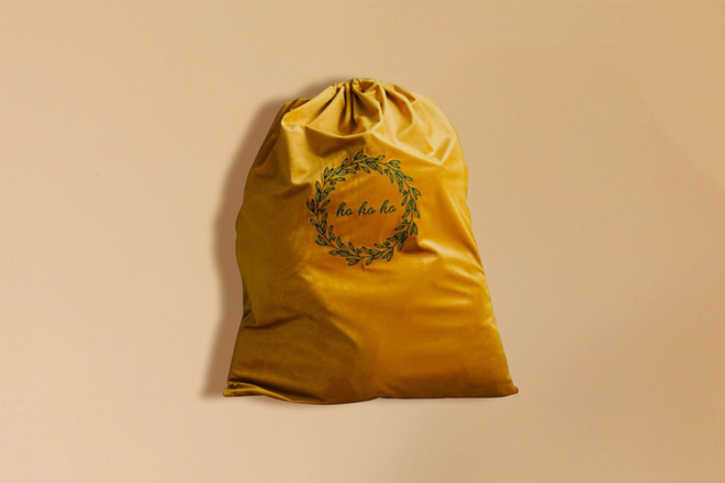 Geschenkbeutel Samt Gelb