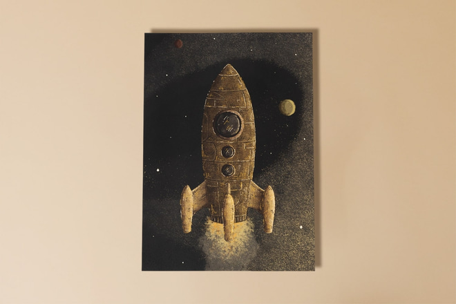 Affiche Fusée - Vintage