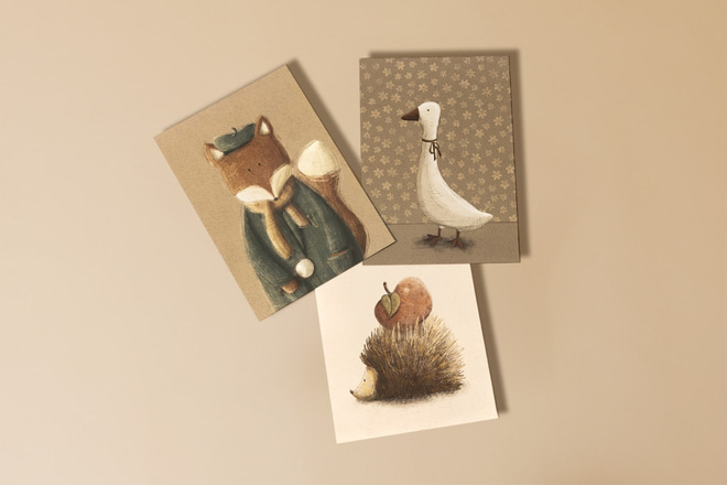 Hedgehog and Apple Poster