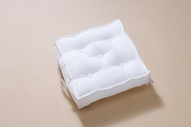 Pouf Coton Carré Blanc