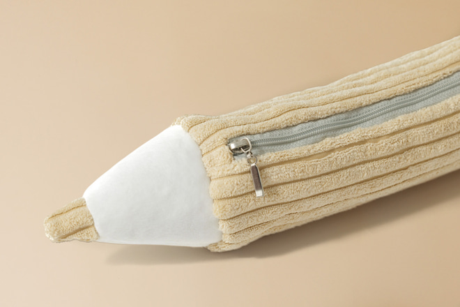 Sandy Yellow Corduroy Pencil Case