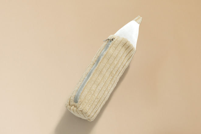 Sandy Yellow Corduroy Pencil Case