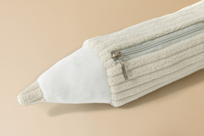 Off White Corduroy Pencil Case