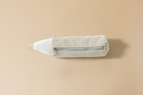 Off White Corduroy Pencil Case