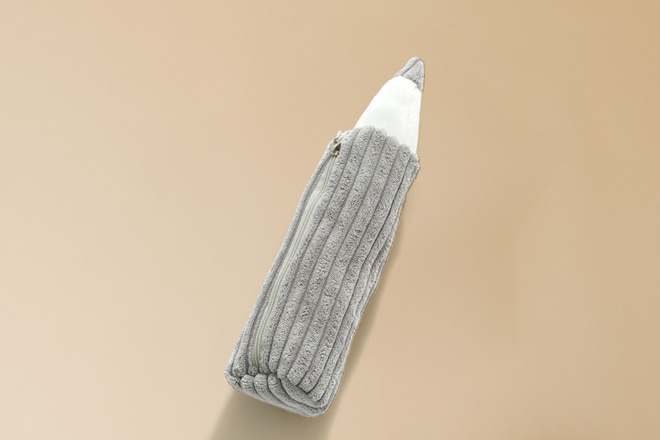 Penál na tužky z manšestru Blueberry Grey