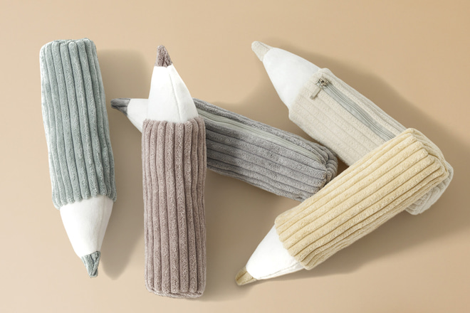 Blueberry Grey Corduroy Pencil Case